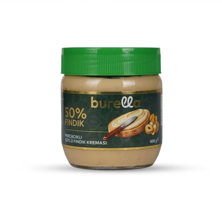 Burella Sütlü Fındık Kreması %50 Fındık Parçacıklı 400g