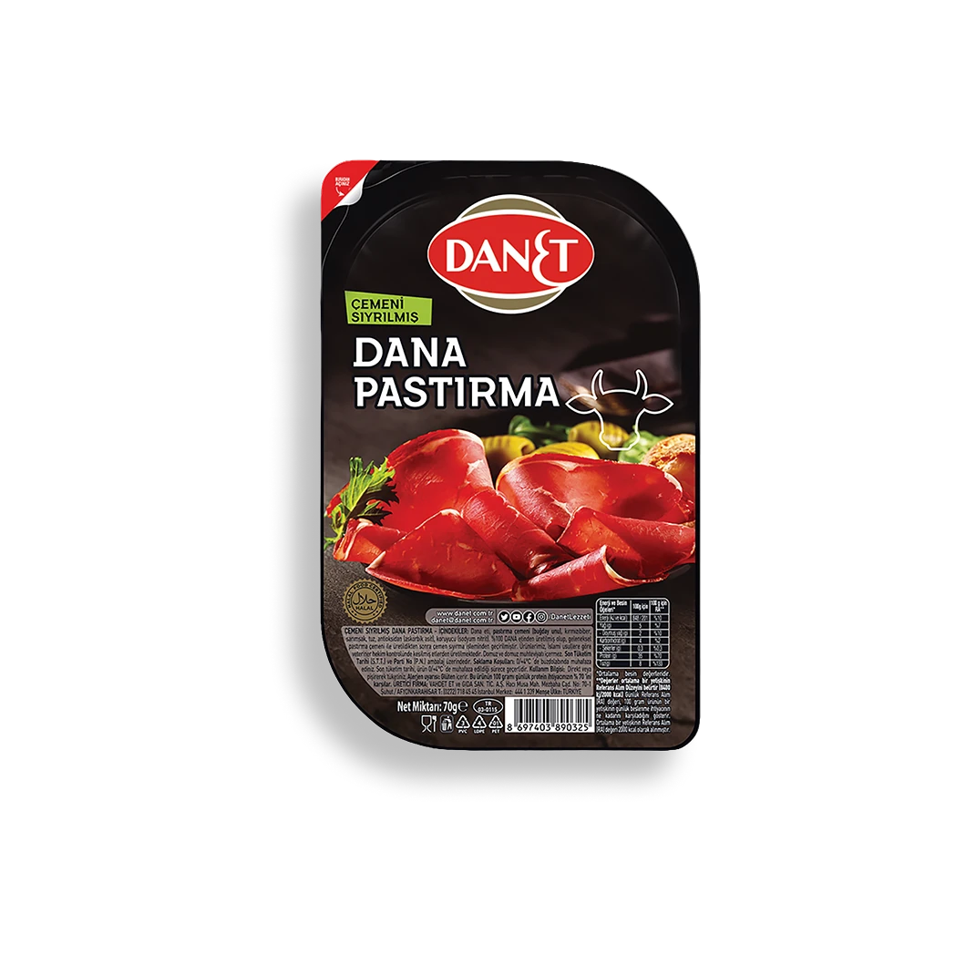 Dana Pastırma Çemeni Sıyrılmış Dilimli 70 gr